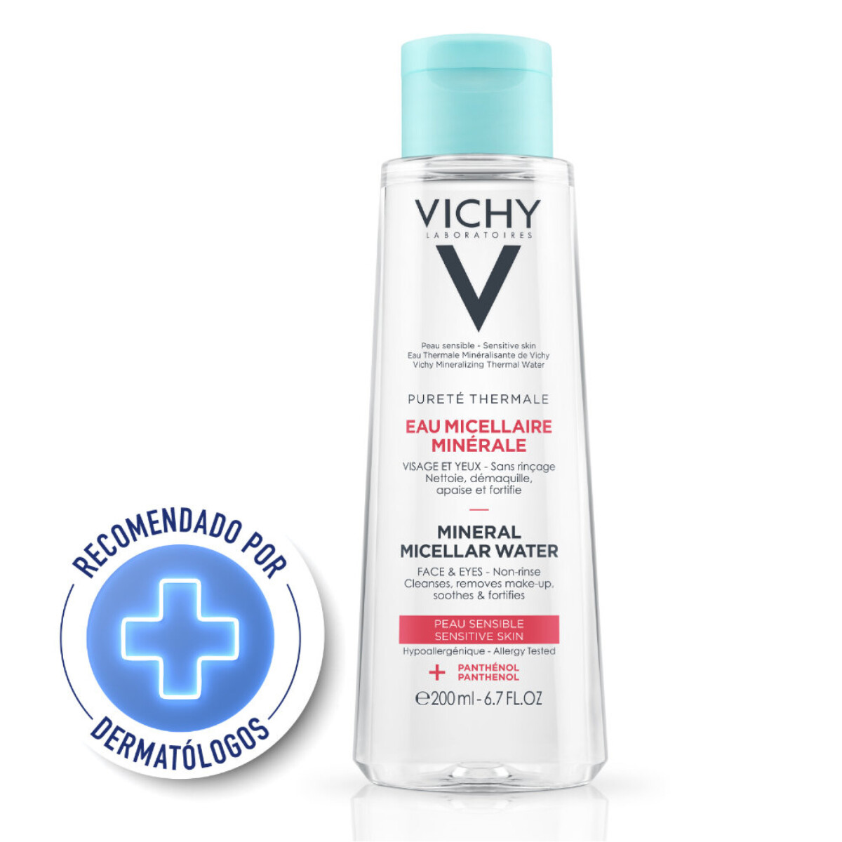 Vichy Agua Micelar Mineral para Pieles Sensibles 200 ml | Limpieza Facial Suave 