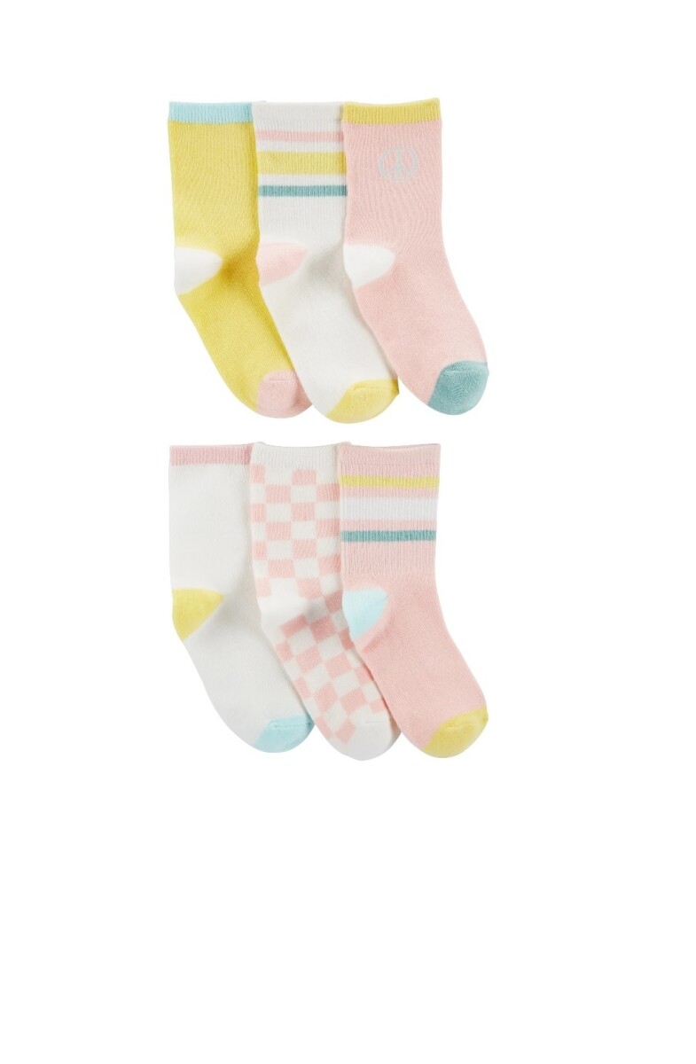 Set Medias Carters x6 Toddler Pastel Paz. 