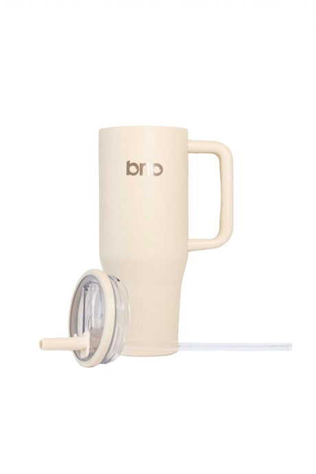 Vaso térmico brio 1200ml / Con tapa y sorbito Beige