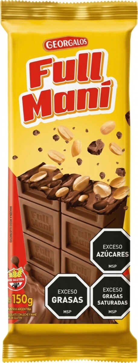 TABLETA CHOCOLATE LECHE FULL MANI 150G 