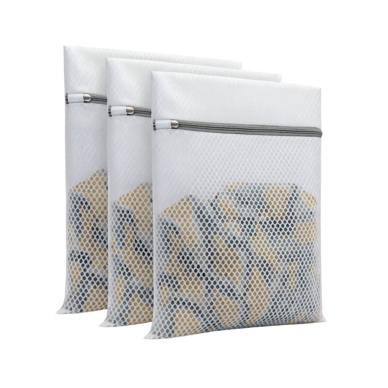 Kit 3 Bolsas Lavado Ropa Delicada Lavarropa Malla 40x30cm Blanco Kit 3 Bolsas Lavado Ropa Delicada Lavarropa Malla 40x30cm Blanco