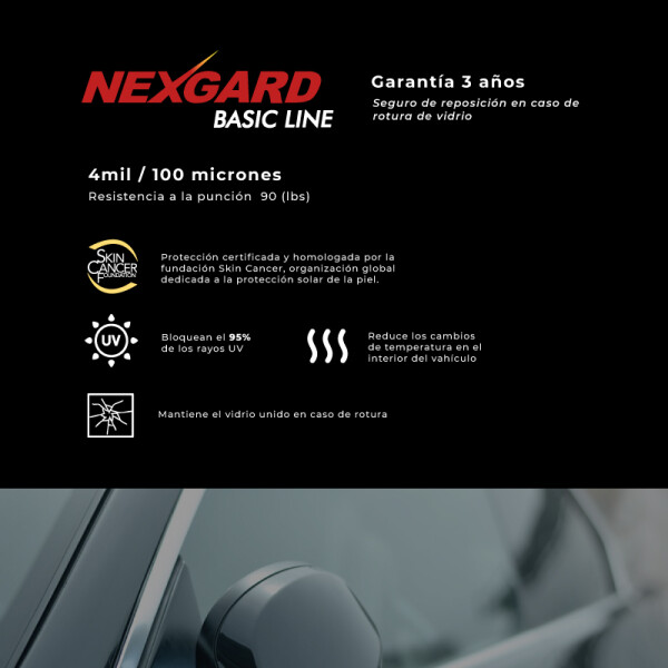 Lámina De Seguridad 4mil - Nexgard - 35% - Suv Lámina De Seguridad 4mil - Nexgard - 35% - Suv