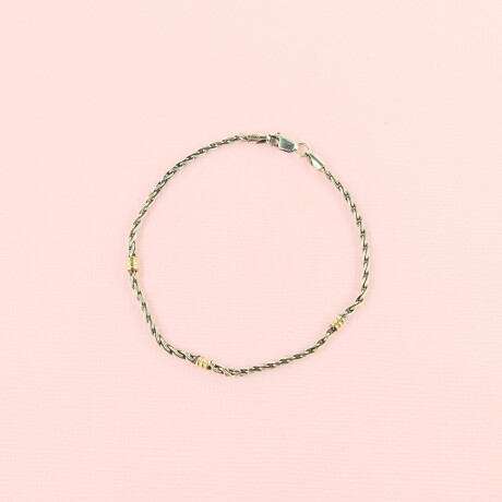 Pulsera de plata 925 y double en oro 18 ktes, TORNEADA. Pulsera de plata 925 y double en oro 18 ktes, TORNEADA.