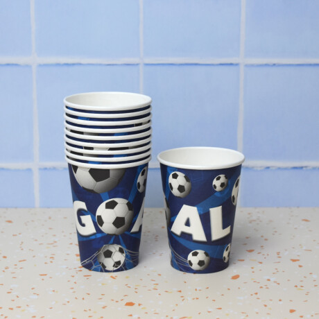 Vasos descartables estampados de futbol 10 piezas Vasos descartables estampados de futbol 10 piezas