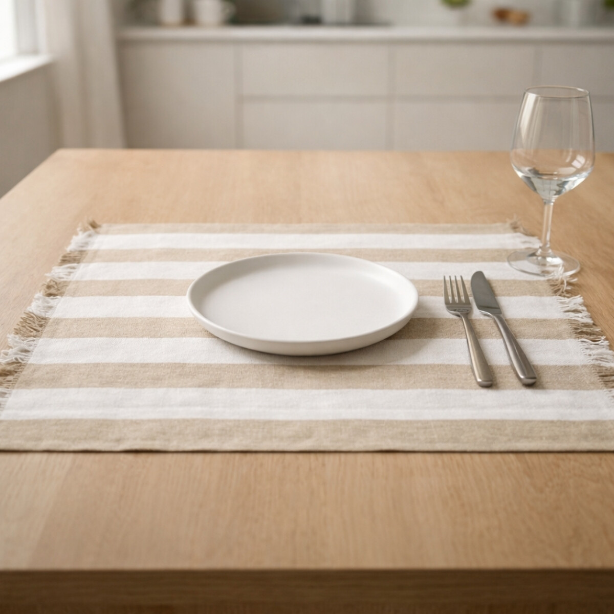 Individual algodón 35x45cm - RAYAS BEIGE 