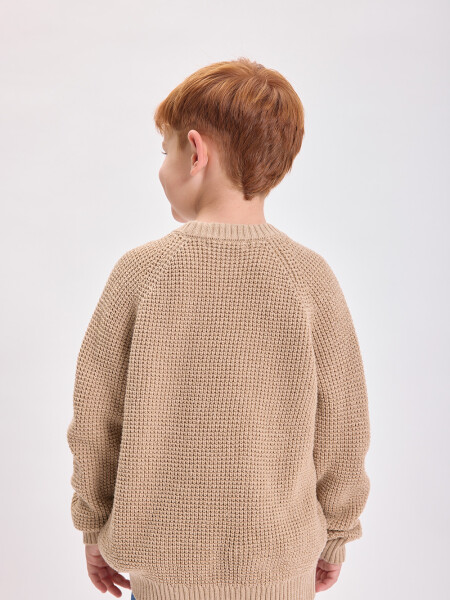 Buzo punto fantasía Beige