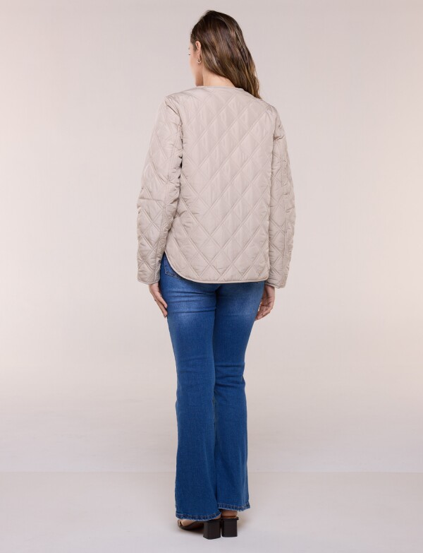 Campera Matelassé Broches A Presión BEIGE