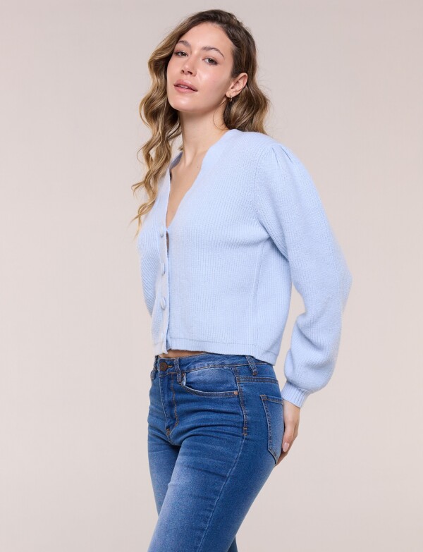 Cardigan Botones Forrados CELESTE