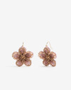 Aros Colgantes Cortos Tela Aros Colgantes Cortos Flores - Violeta Lila