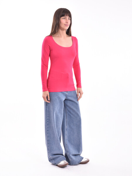 REMERA BASICA POLONIO MIX FUCSIA