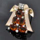 Clip Prendedor 18K Con Brillantes Y Topacios Clip Prendedor 18K Con Brillantes Y Topacios