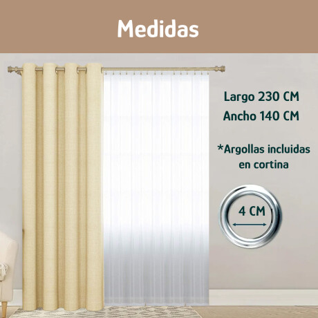 Set x2 Cortina Blackout 140x230 Cm Living Dormitorio Beige