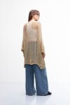 Poncho tejido beige