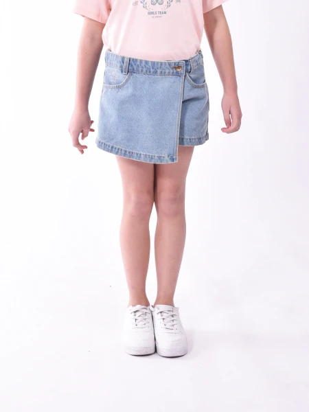 SHORT POLLERA POLA CELESTE