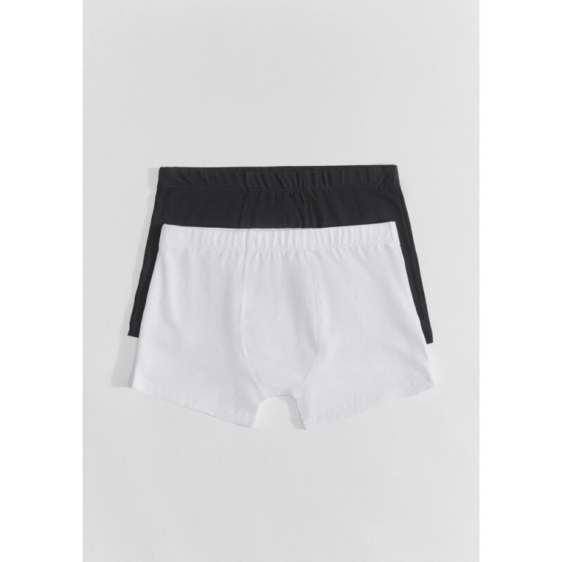 KIT COM 2 CUECAS BOXER BRANCO/PRETO