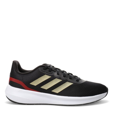 Championes de Hombre Adidas Run Falcon 3 Negro - Dorado - Rojo