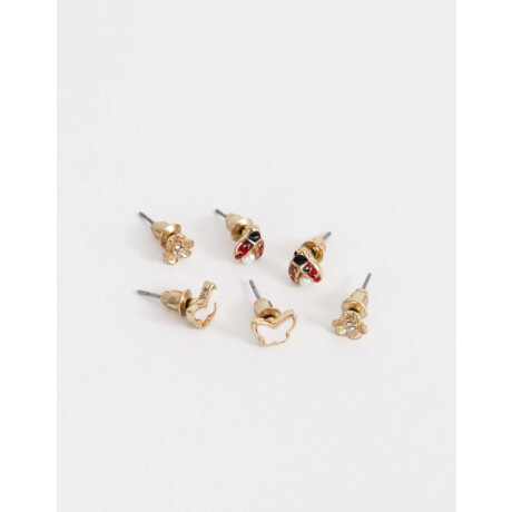 Set De Aros Bañados En Oro Dorado