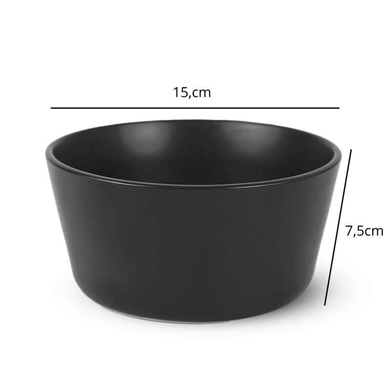Set x6 Bowl recto Stoneware 700 ml NEGRO