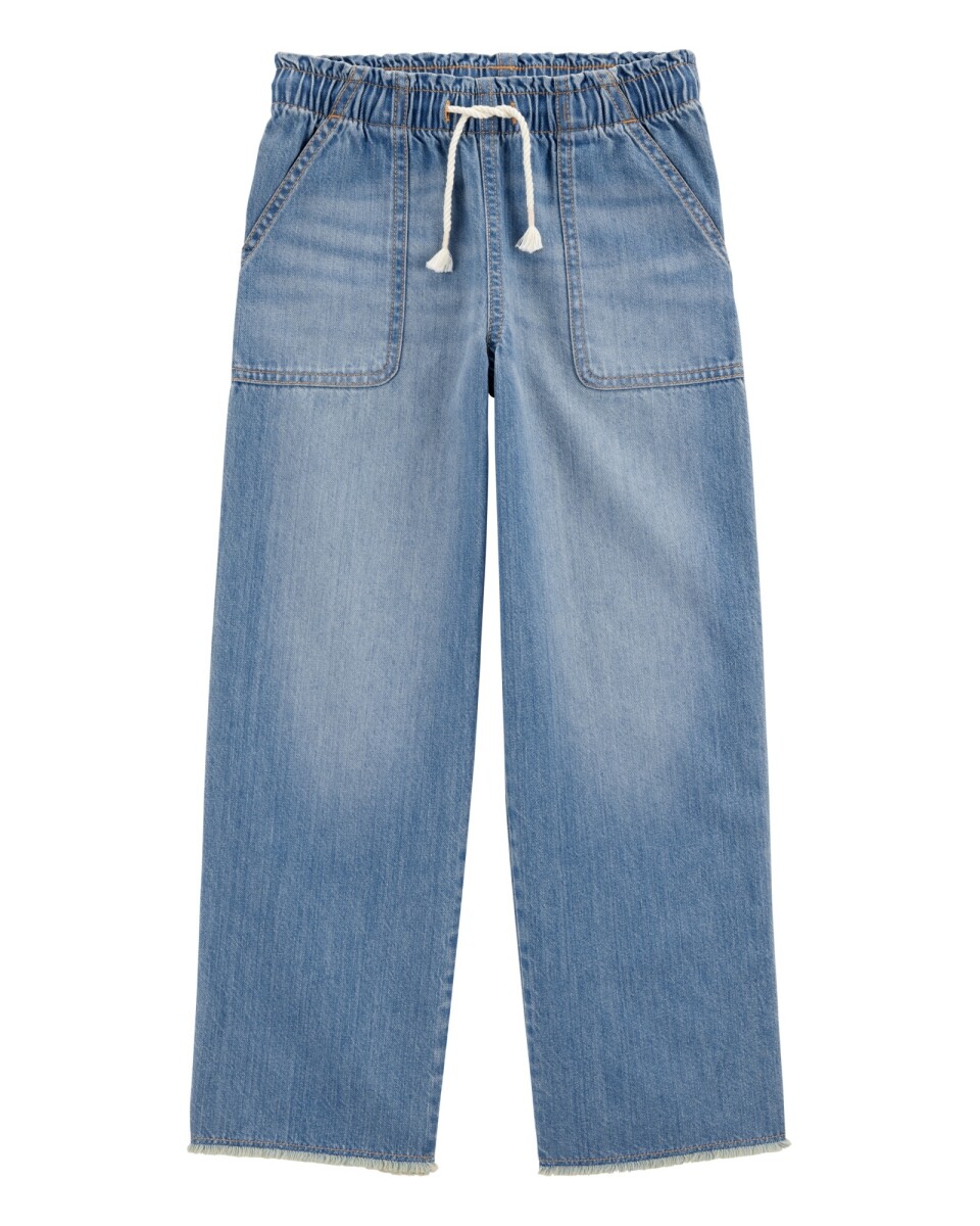 Pantalón jean con pierna ancha 