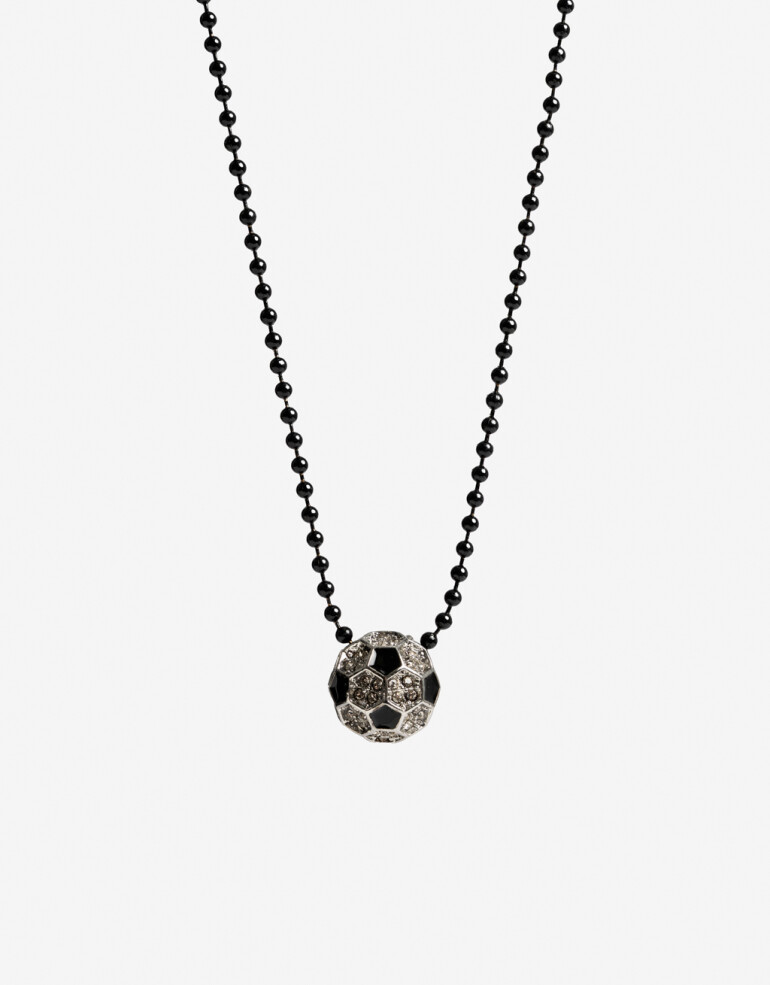 Cadena Corta con Dije Color Collar Athletic Bling - Negro