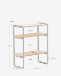 Estantería Tinn de chapa de fresno y estructura de metal beige 70 x 60 cm