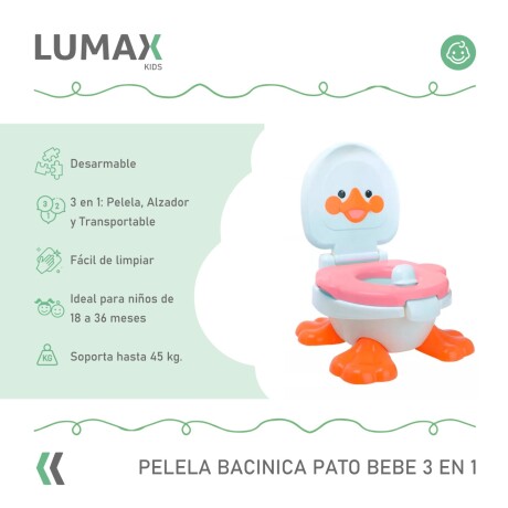 Pelela Wc Niños Duck Baby Potty 3 En 1 Hasta Los 5 Años Rosa