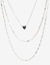 Collares Cortos Metal Collar Corto Dijes Corazones - Plateado Rodio