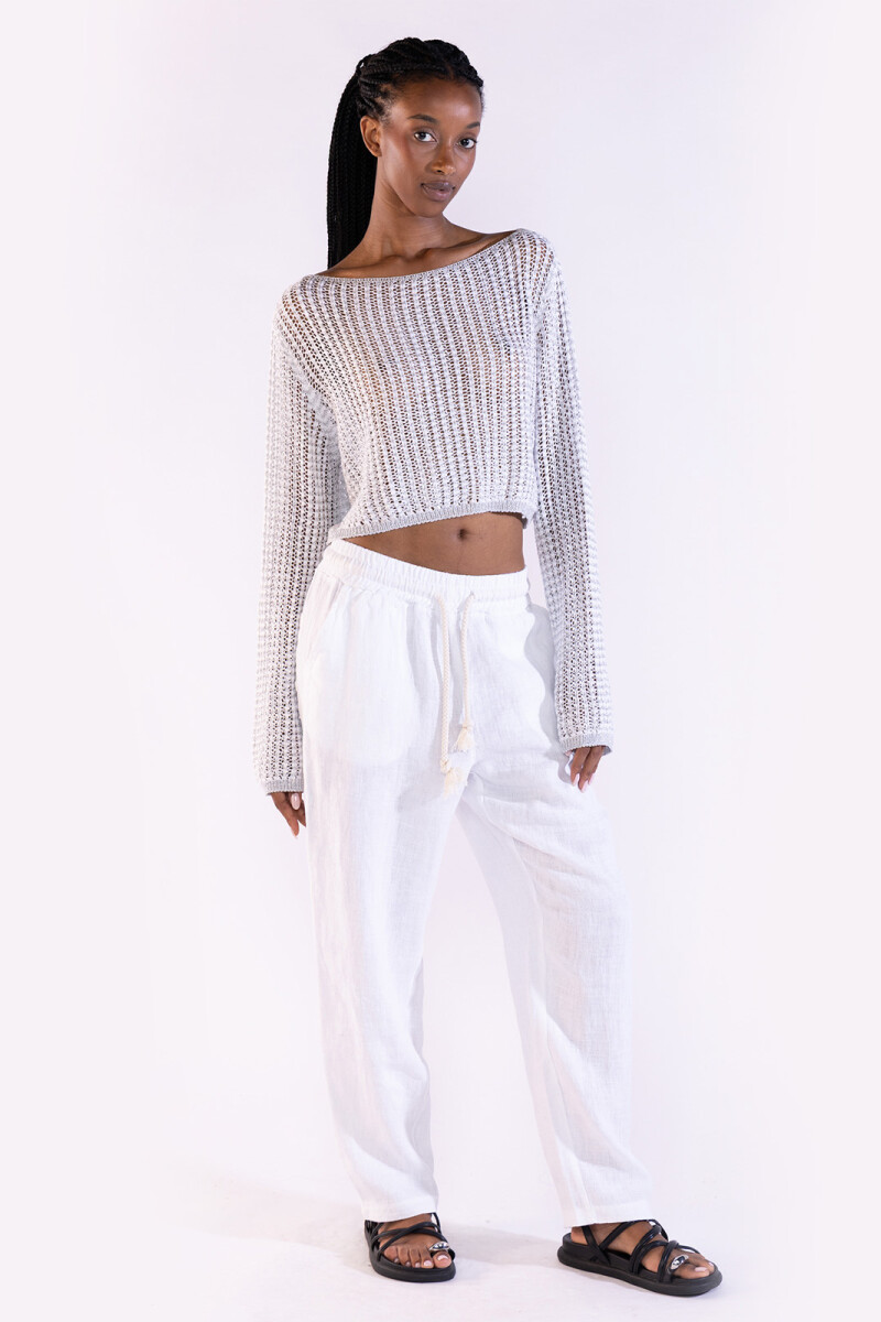 CROP SWEATER Silver
