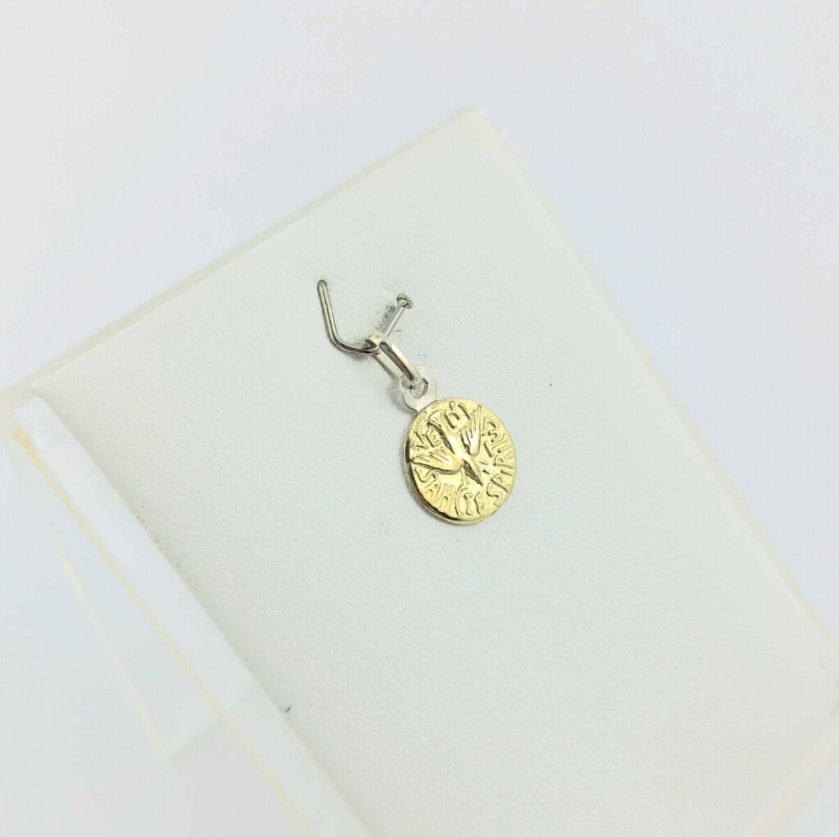 Medalla de Plata 925 con Doublé de Oro 18 kt 10 mm - Espíritu Santo 