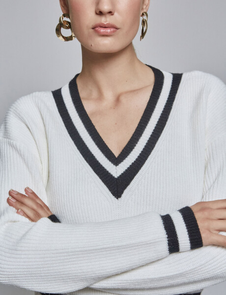 Sweater preppy blanco