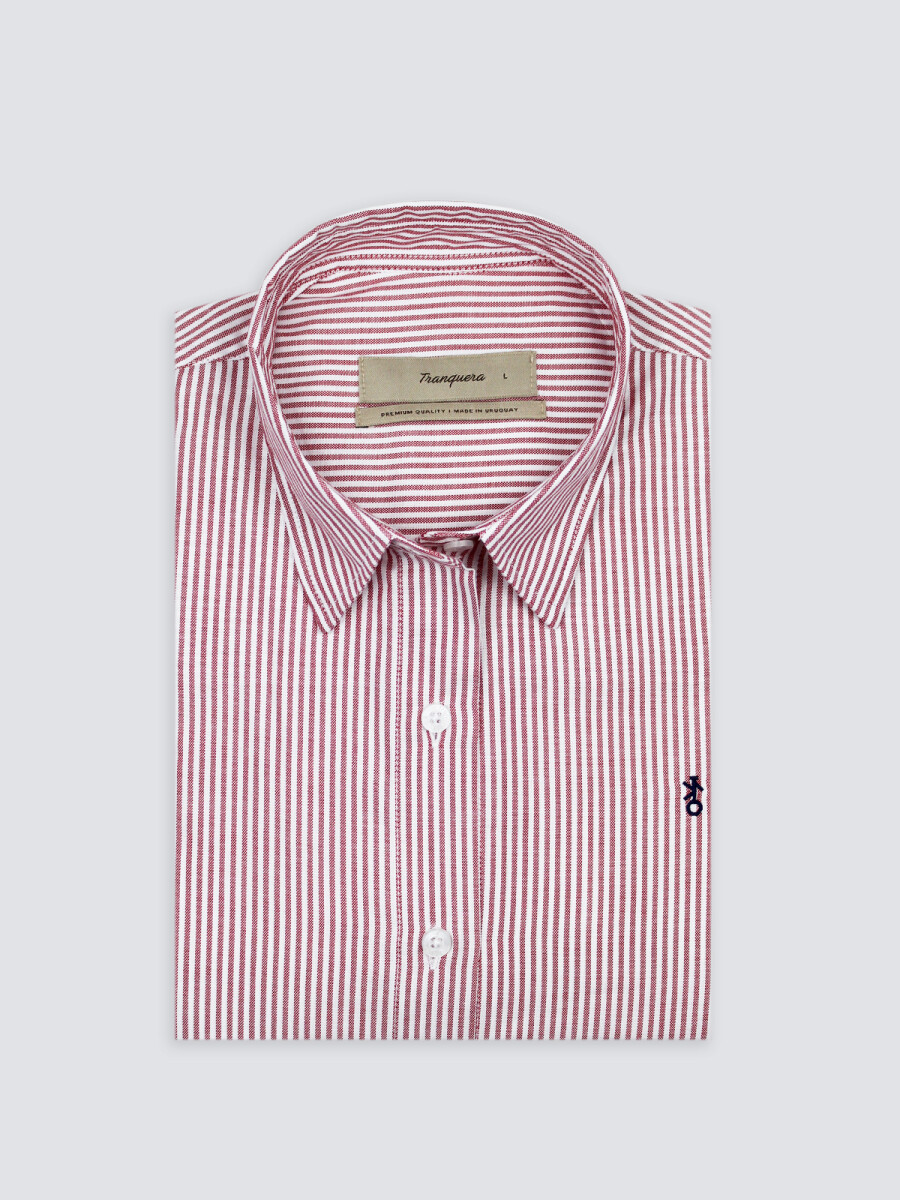 Camisa dama Suspiro de Algodón - Raya Roja 