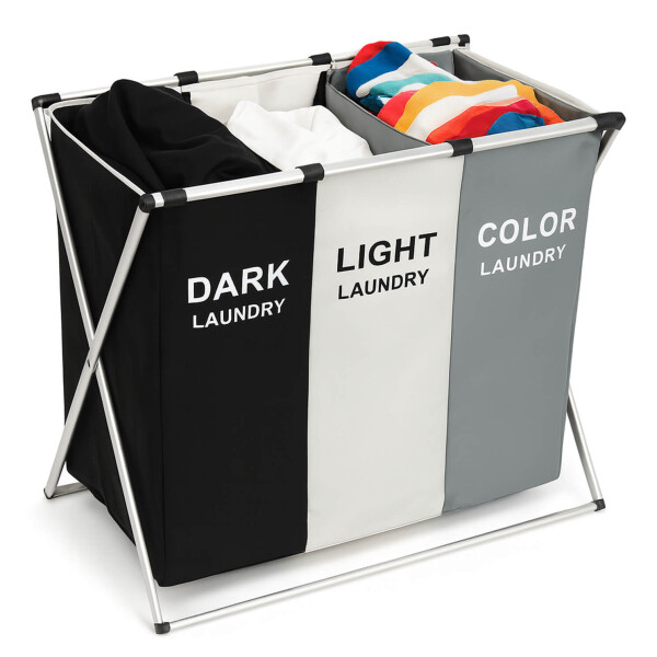 Canasto Organizador de Ropa Sucia IMBACK IBK-HMJ065-MIX | 3 Compartimentos Dark/Light/Color, Plegable y Resistente Canasto Organizador de Ropa Sucia IMBACK IBK-HMJ065-MIX | 3 Compartimentos Dark/Light/Color, Plegable y Resistente