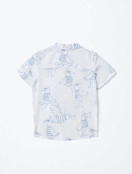 CAMISA INFANTIL CON ESTAMPADO AZUL