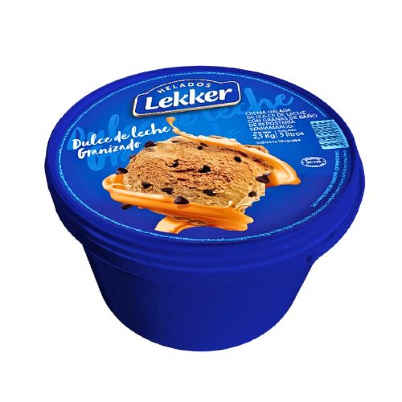 Helado Lekker - 5 lt - Dulce de Leche Granizado