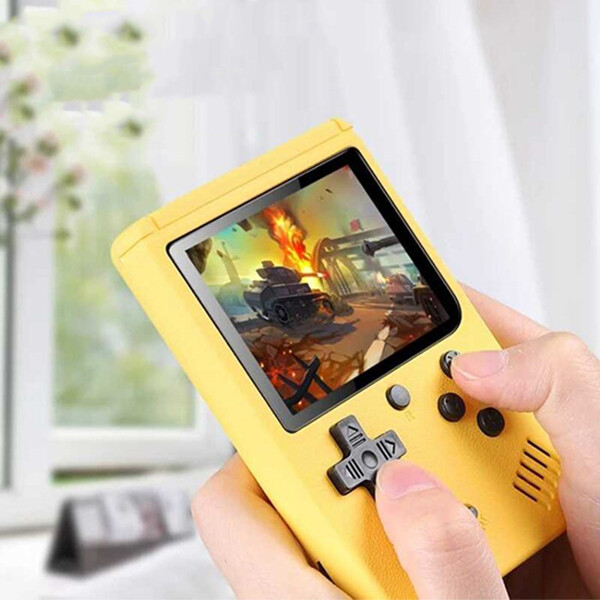 Mini Consola Portatil Para Niños Con 500 Juegos Amarillo