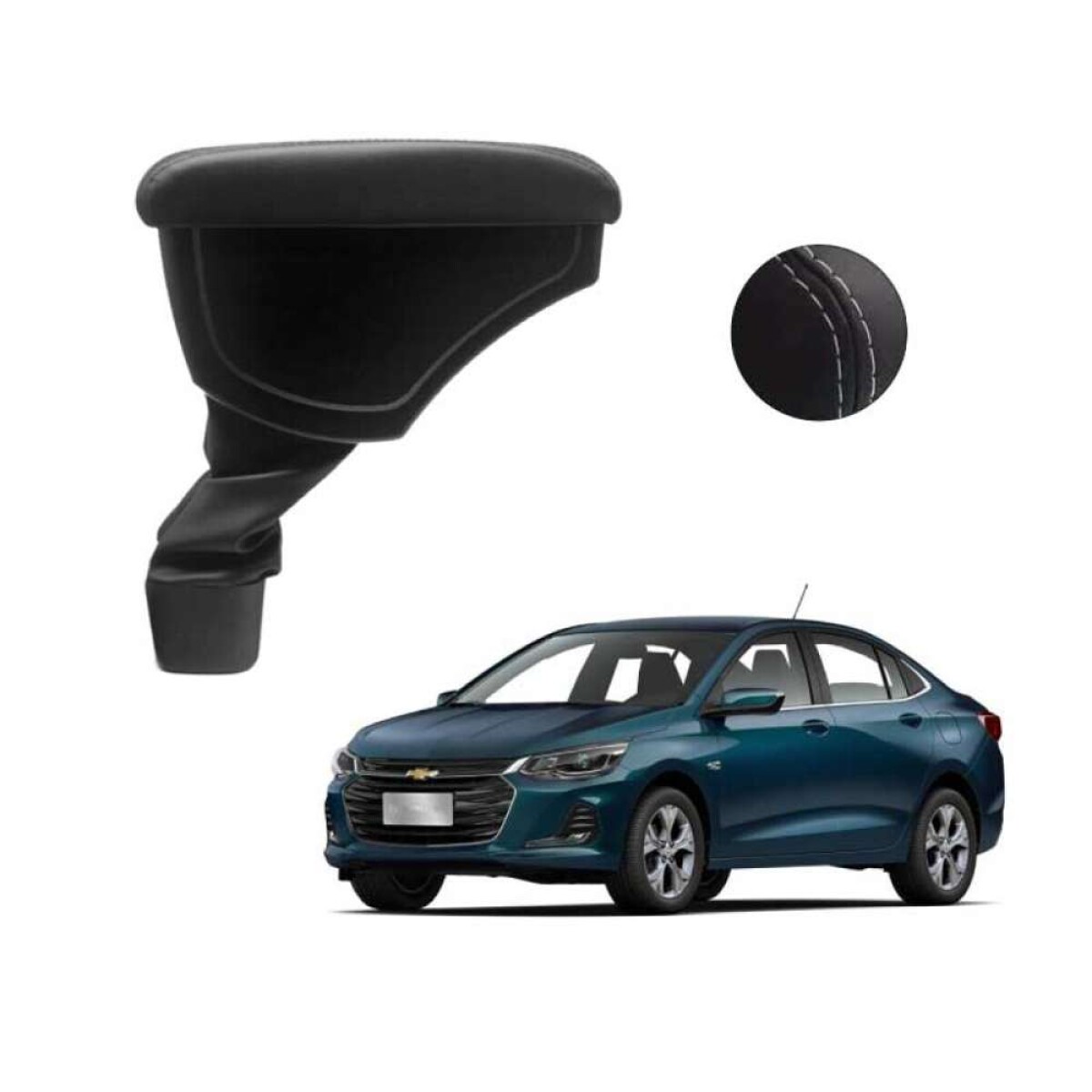 Apoya Brazo Cobalt 12/20 Onix 2021+ - Cuero Sintético Negro Con Linea Negra 