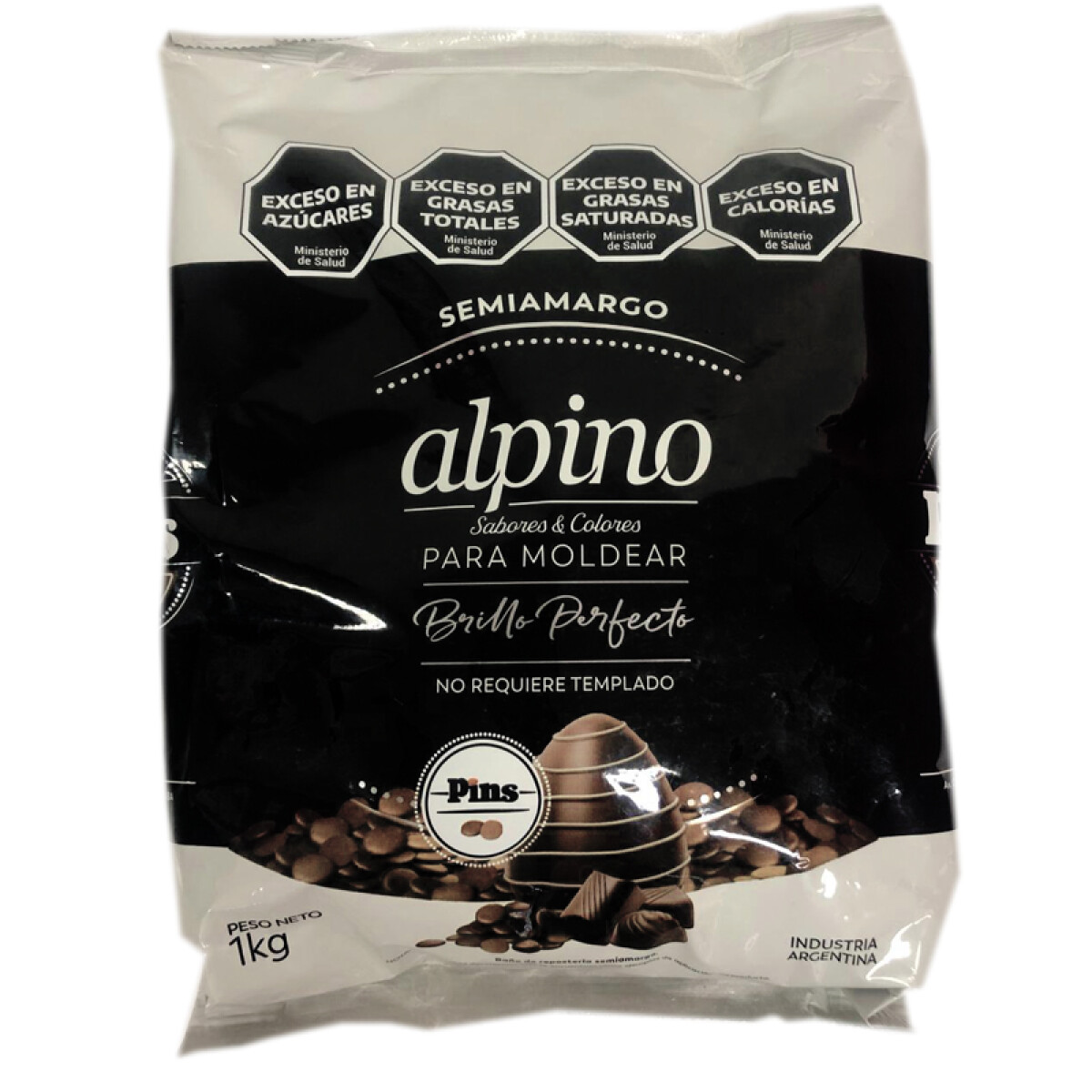 Chocolate Cobertura Alpino en Gotas 1 kg - Semi Amargo 