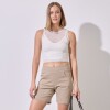 Short Biker BEIGE OSCURO