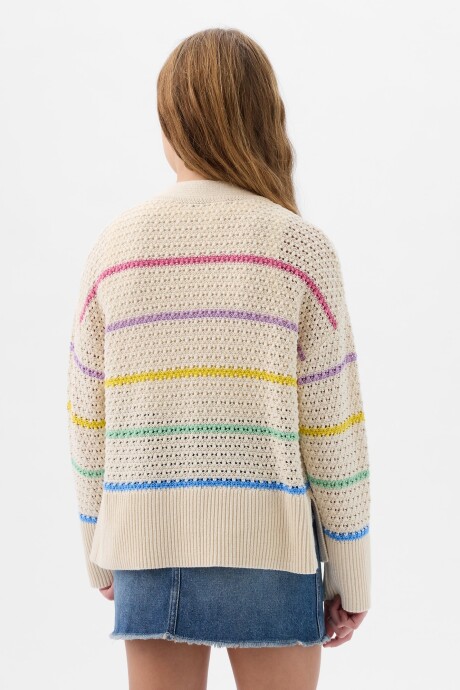 Saco Crochet Niña Sp Mar Swtr Mlt Strp
