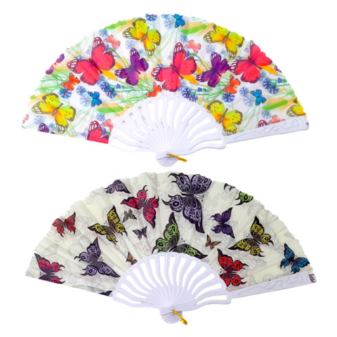 Abanicos estampados de mariposas Abanicos Estampados De Mariposas