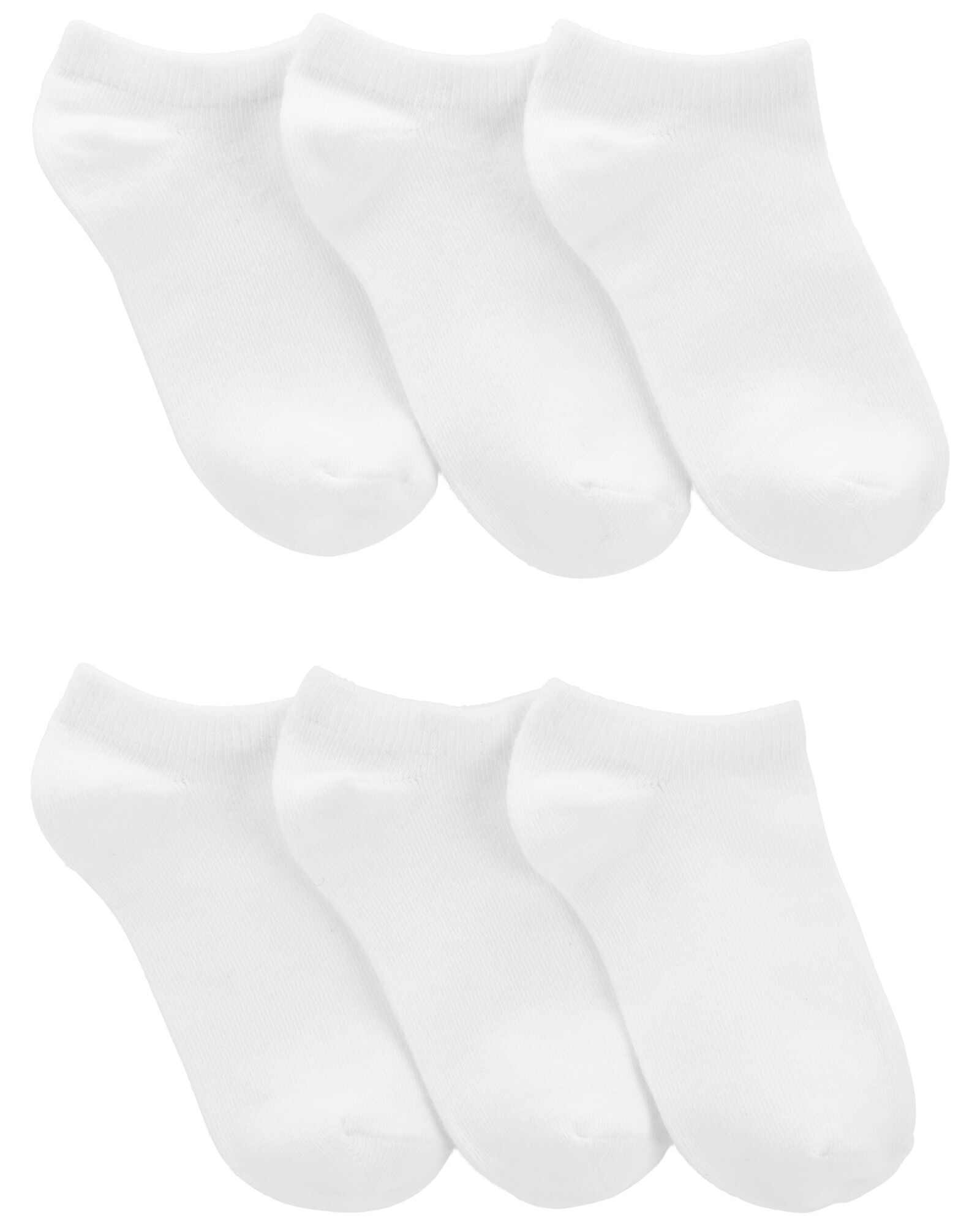 Pack seis pares de medias invisibles de algodón, blancas Sin color