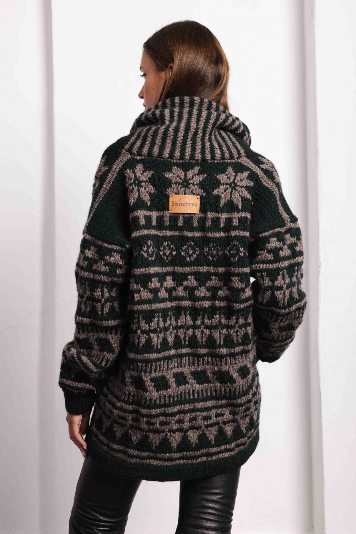 Saco Rosly Lana Base Topo Con Verde