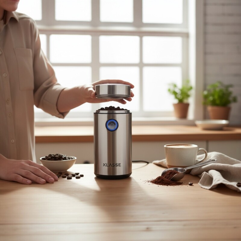 Molinillo De Café Acero inoxidable KLASSE Con Luz Led Molinillo De Café Acero inoxidable KLASSE Con Luz Led