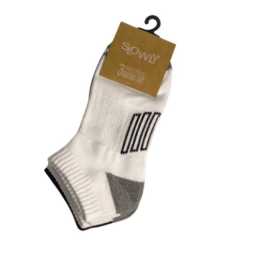 Soquete deportivo Pack x Slowly White/grey