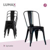 Pack 6 Sillas Tolix Lumax Varios Colores Living Comedor Negro