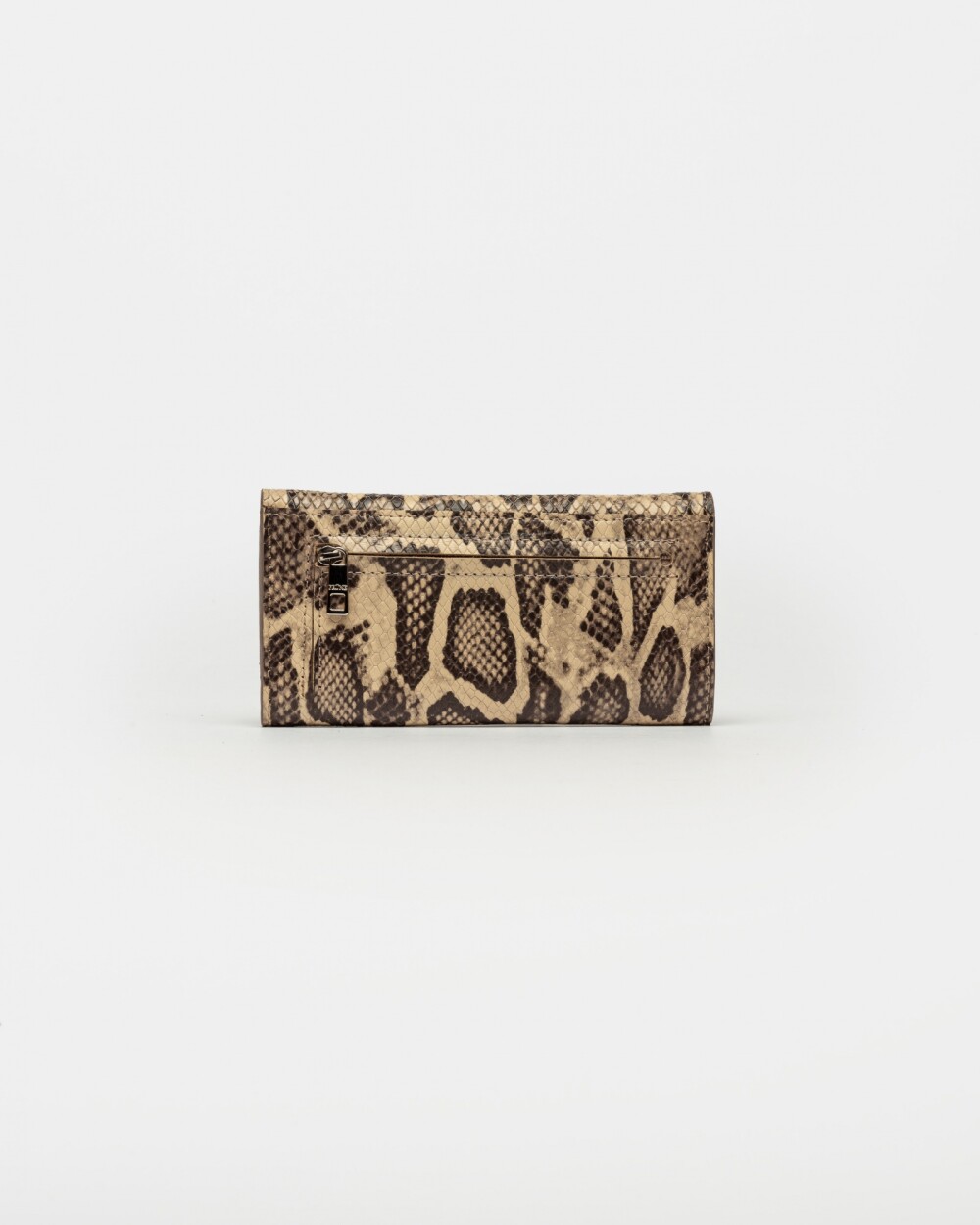 Billetera Cataluña En Cuero Grabado Pythone Beige