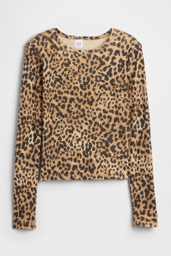 Remera Rib Niña Leopard