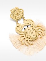 Pendientes De Cangrejo Rafia beige