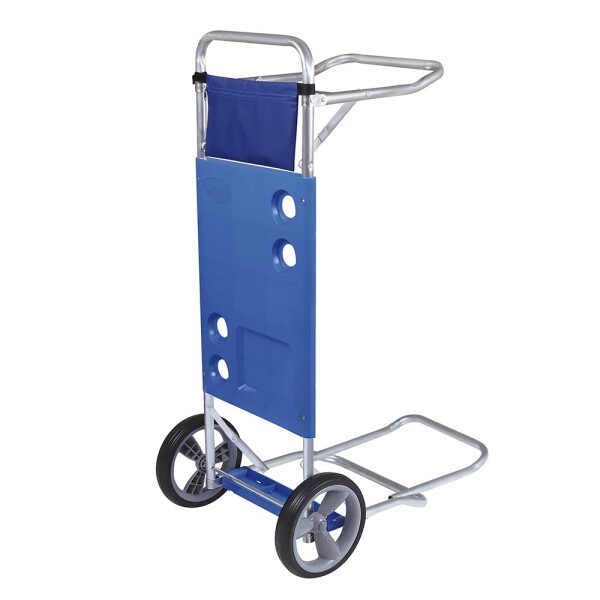 CARRITO PLAYA DE ALUMINIO CON EXTENSION PARA CONSERVADORA 84X49X111 CM. AZUL
