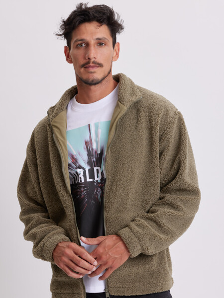 Campera de sherpa Verde